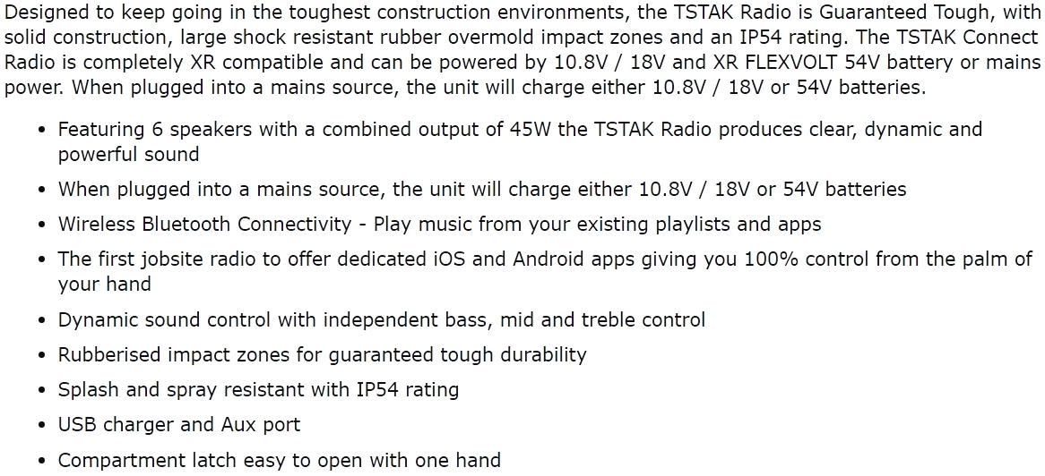 רדיו נייד דיגיטלי DEWALT DWST1-81079 TEXT